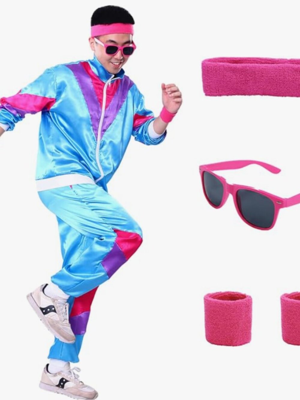 80s Tracksuit Men 80s Costumes for Women/Men 90s Hip Hop Costumes Shell Suit - s
